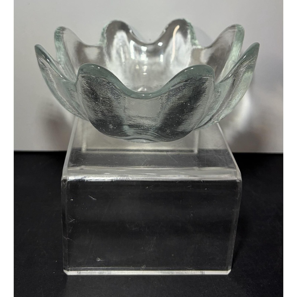 Vintage MCM Blenko Lotus Floriform Handcrafted Glass Bowl 5.5" Wayne Husted